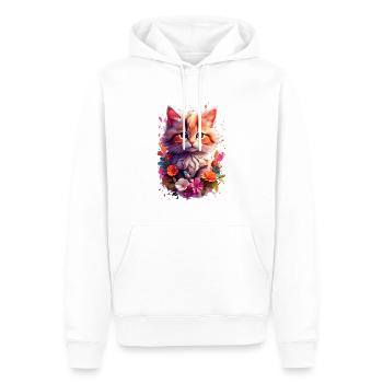 Chat Chat V1 24 05 - Sweat à capuche Premium bio Homme - blanc - Devant - Nico (187cm)