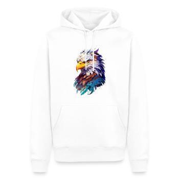 Adler Eagle V24 06 - Sweat à capuche Premium bio Homme - blanc - Devant - Nico (187cm)