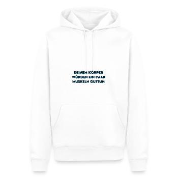 Ein paar Muskeln - Männer Premium Bio Hoodie - Weiß - Vorne - Nico (187cm)