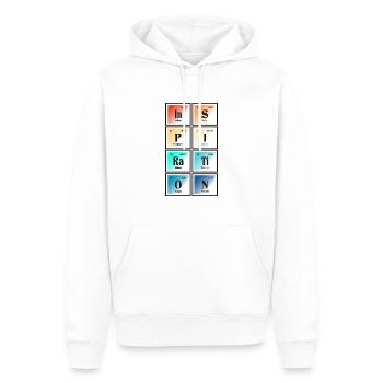 Inspiration - Tableau périodique des éléments - Sweat à capuche Premium bio Homme - blanc - Devant - Nico (187cm)