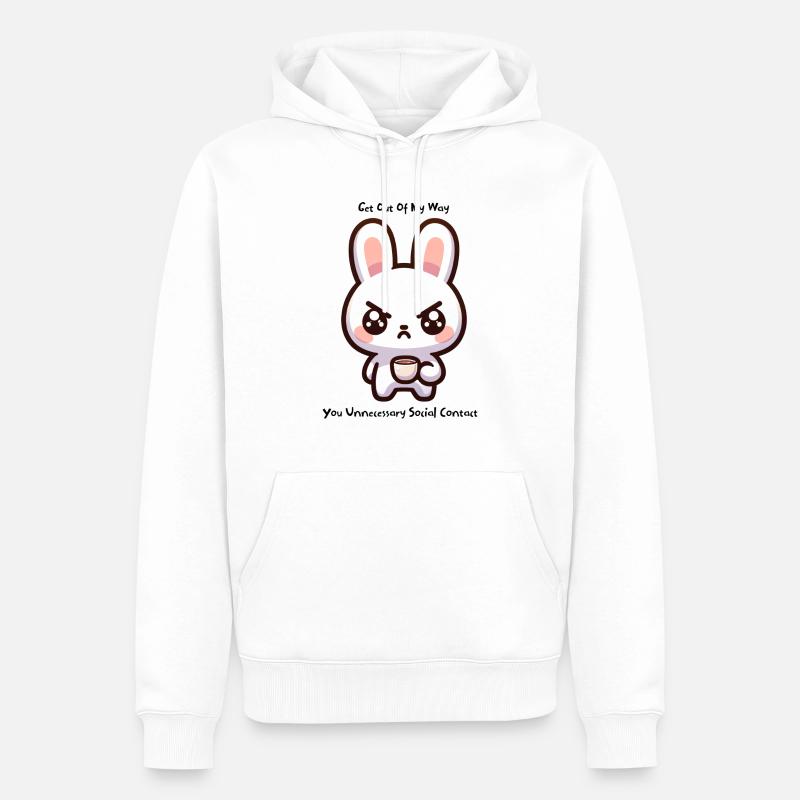 Écarte-toi de mon chemin lapin - Sweat à capuche Premium bio Homme - blanc