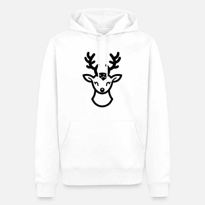 renne 6 - Sweat à capuche Premium bio Homme - blanc