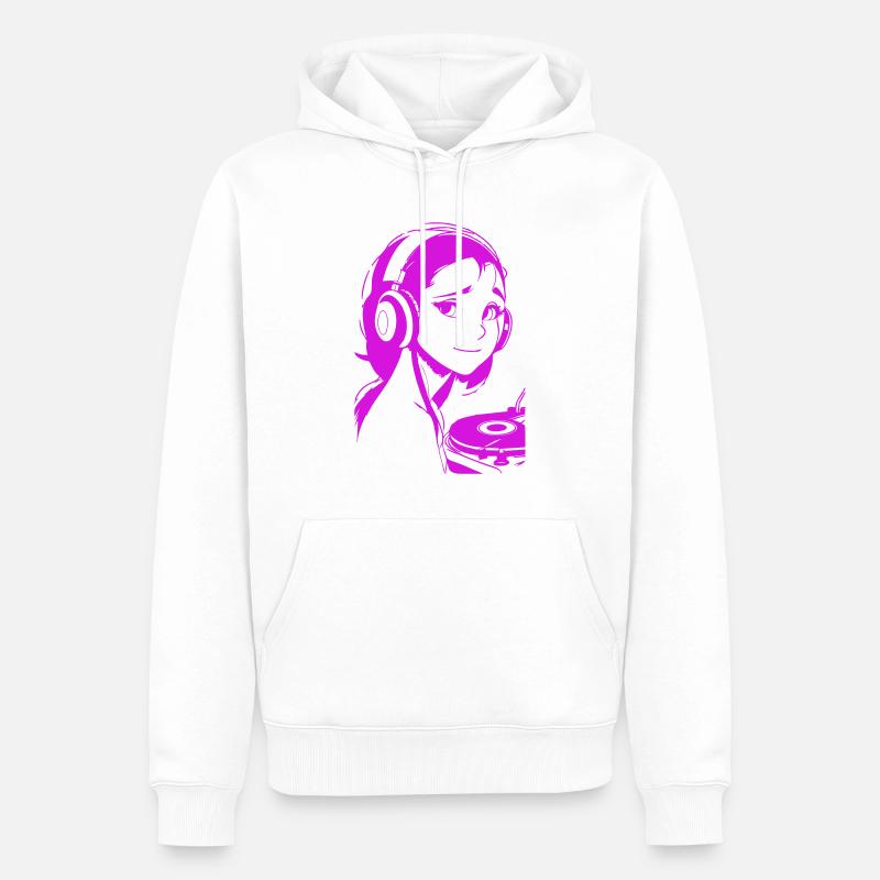 Kopfhörer Mädchen - Männer Premium Bio Hoodie - Weiß