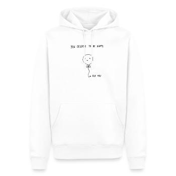 Partenaire d'amitié - Sweat à capuche Premium bio Homme - blanc - Devant - Nico (187cm)