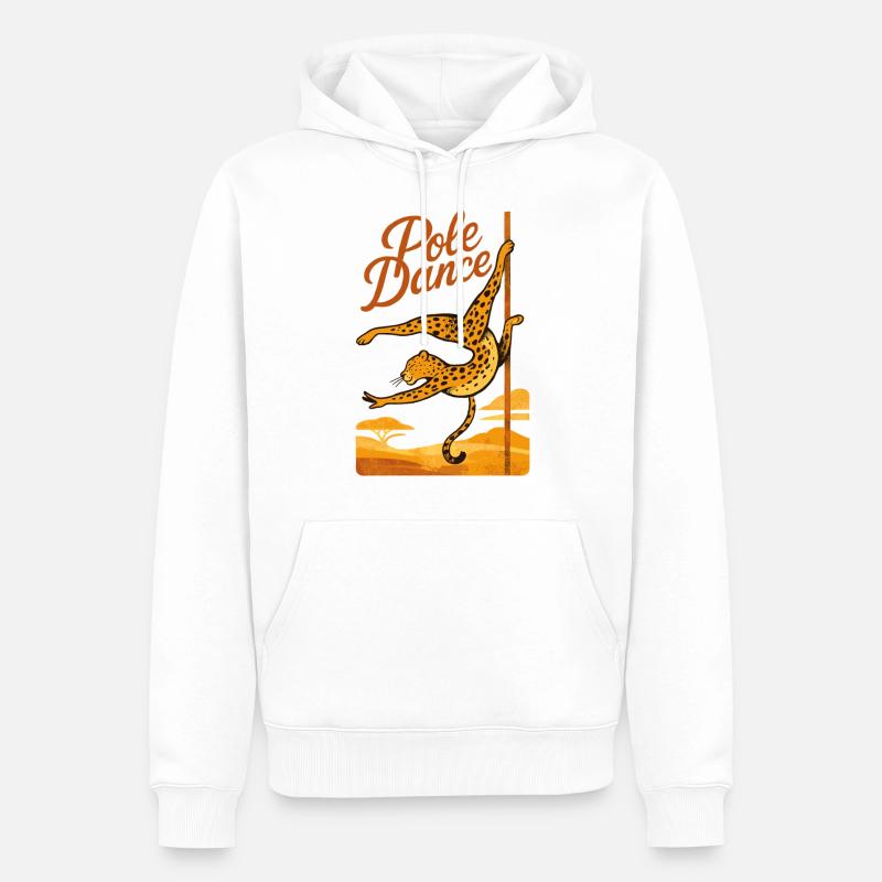 Pole Dance Leopardin Poledancerin Geschenk - Männer Premium Bio Hoodie - Weiß