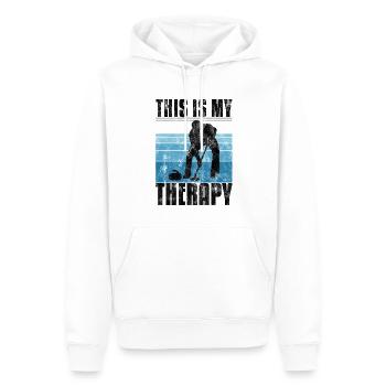 Curling is my therapy Curler Eisstockschießen - Männer Premium Bio Hoodie - Weiß - Vorne - Nico (187cm)