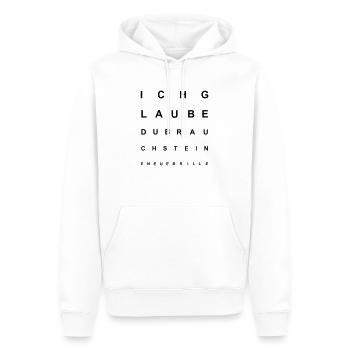Sehtest / Kurzsichtig - Männer Premium Bio Hoodie - Weiß - Vorne - Nico (187cm)