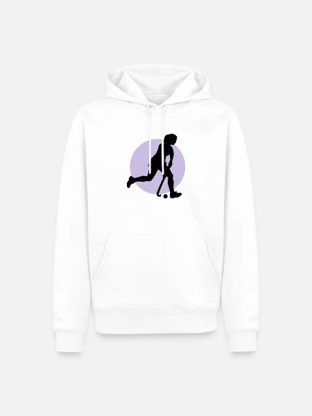 hockey_woman_b_2c - Men’s Premium Organic Hoodie - white