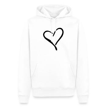 heart - Männer Premium Bio Hoodie - Weiß - Vorne - Nico (187cm)