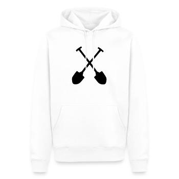 Schaufel - Männer Premium Bio Hoodie - Weiß - Vorne - Nico (187cm)