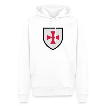 Blason croix de Malte (K) - Sweat à capuche Premium bio Homme - blanc - Devant - Nico (187cm)