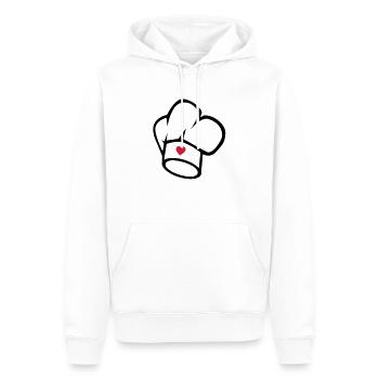Kochmütze - Männer Premium Bio Hoodie - Weiß - Vorne - Nico (187cm)