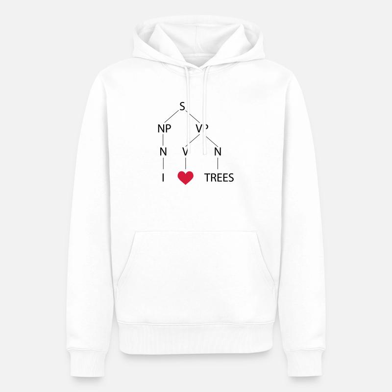 Syntaxbaum - Männer Premium Bio Hoodie - Weiß