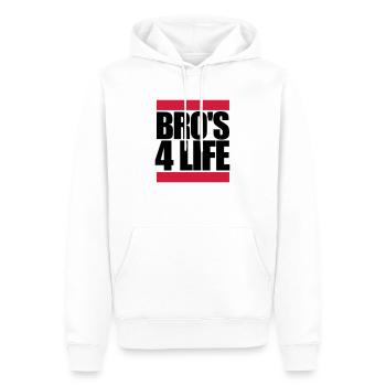 Brothers 4 Life Logo - Sweat à capuche Premium bio Homme - blanc - Devant - Nico (187cm)