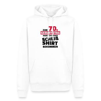 70 Geburtstag - Männer Premium Bio Hoodie - Weiß - Vorne - Nico (187cm)