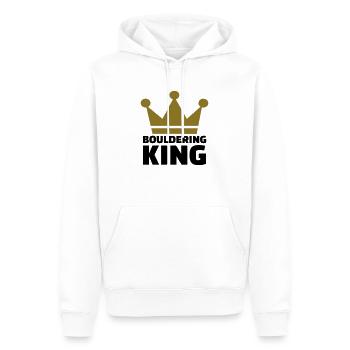 Bouldering King - Sweat à capuche Premium bio Homme - blanc - Devant - Nico (187cm)