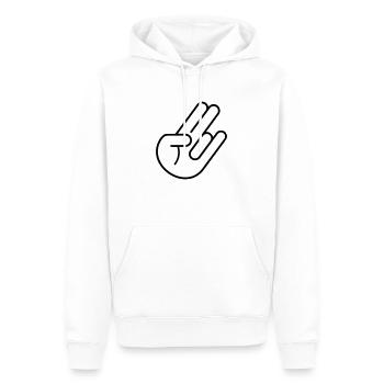 JDM Hand 2c - Männer Premium Bio Hoodie - Weiß - Vorne - Nico (187cm)