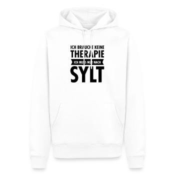 Ich Brauche Keine Therapie, Ich Muss Nur Nach Sylt - Männer Premium Bio Hoodie - Weiß - Vorne - Nico (187cm)