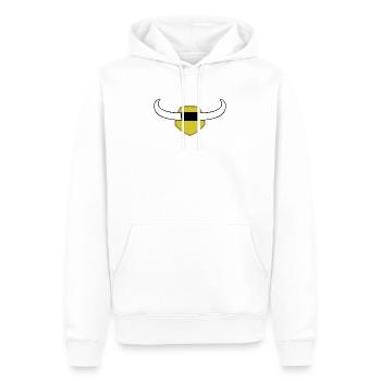 Taureau de bison - Sweat à capuche Premium bio Homme - blanc - Devant - Nico (187cm)