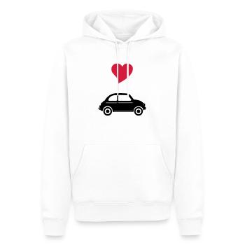 500 mit Herz - Männer Premium Bio Hoodie - Weiß - Vorne - Nico (187cm)