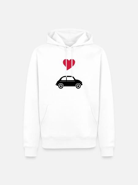 500 mit Herz - Männer Premium Bio Hoodie - Weiß