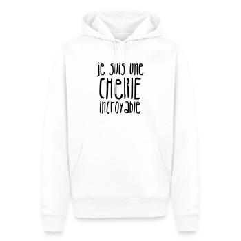 Amour / Saint Valentin / Coeur / Bébé / Love - Sweat à capuche Premium bio Homme - blanc - Devant - Nico (187cm)