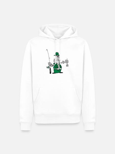 angeln witzig pech - Männer Premium Bio Hoodie - Weiß