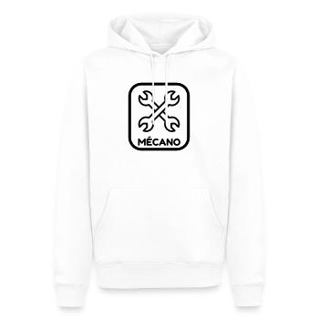 mécanique / mécanicien / mécano / garage - Sweat à capuche Premium bio Homme - blanc - Devant - Nico (187cm)