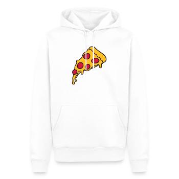 morceau salami pizza délicieuse nourriture faim ba - Sweat à capuche Premium bio Homme - blanc - Devant - Nico (187cm)