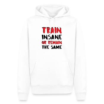 Train Insane - Men’s Premium Organic Hoodie - white - Front - Nico (187cm)