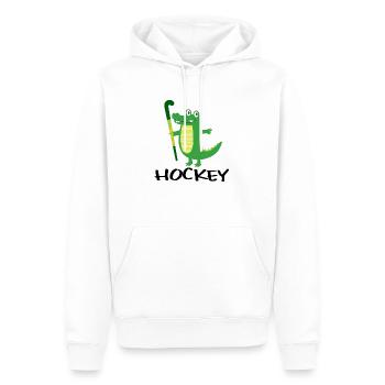 feldhockey hockey hockey hockey-croco - Sweat à capuche Premium bio Homme - blanc - Devant - Nico (187cm)