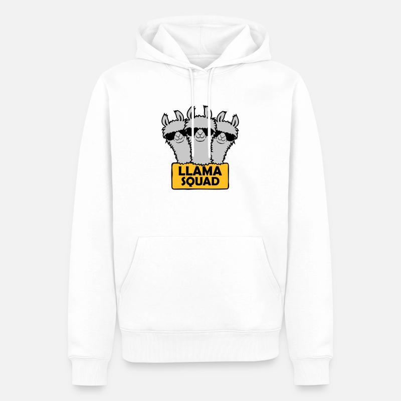Llama Squad Team Design - Männer Premium Bio Hoodie - Weiß