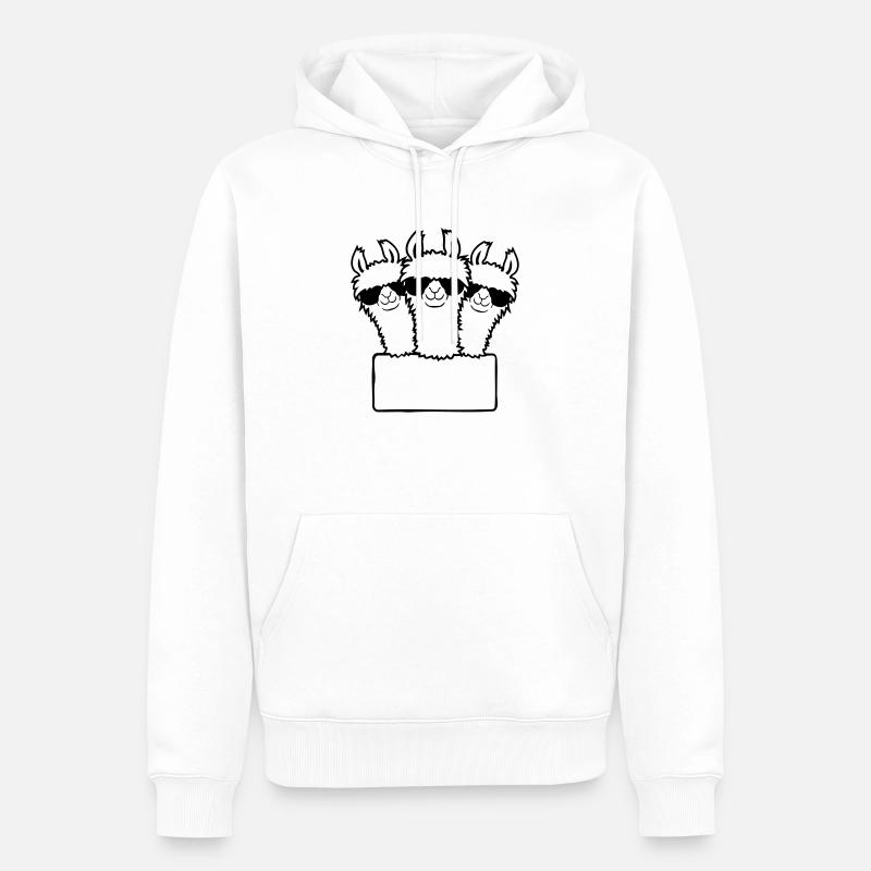 Bouclier vide de l’équipe Lamas - Sweat à capuche Premium bio Homme - blanc