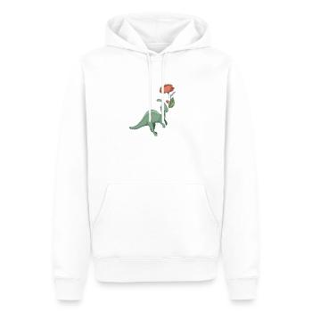 sweet dinosaur with flower - Men’s Premium Organic Hoodie - white - Front - Nico (187cm)