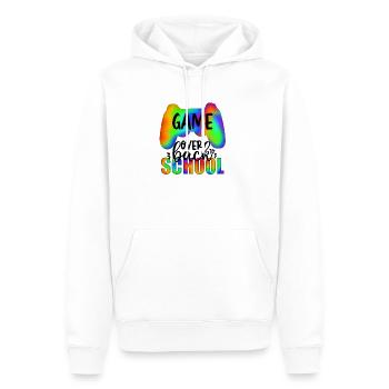 Game Over Back To School - Men’s Premium Organic Hoodie - white - Front - Nico (187cm)