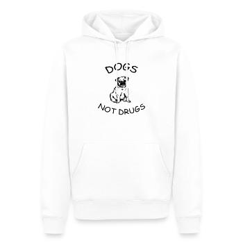 chiens pas de drogues - Sweat à capuche Premium bio Homme - blanc - Devant - Nico (187cm)