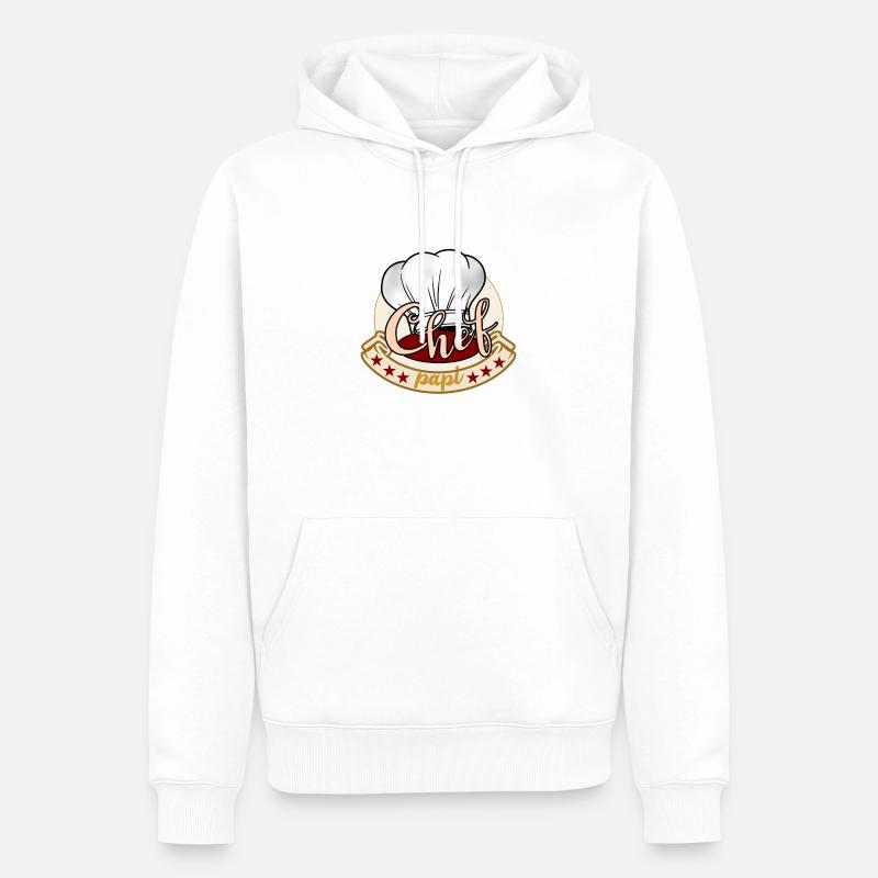 Chef cuisinier papi - Sweat à capuche Premium bio Homme - blanc
