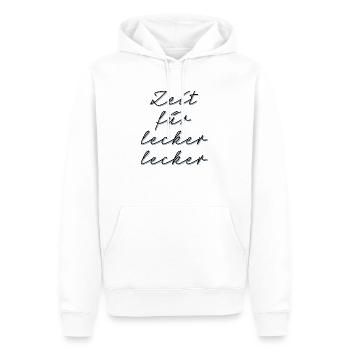 Lecker, Mahlzeit, Drink, Kakao, Kaffee, Saufen - Männer Premium Bio Hoodie - Weiß - Vorne - Nico (187cm)