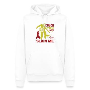 CANAPÉ TU M’AS TUÉ AMOUR - Sweat à capuche Premium bio Homme - blanc - Devant - Nico (187cm)