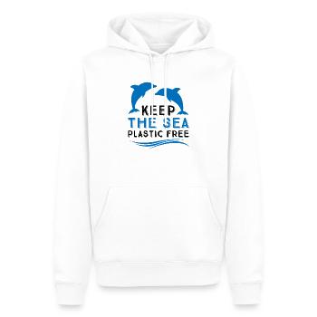 Pollution marine - Sweat à capuche Premium bio Homme - blanc - Devant - Nico (187cm)