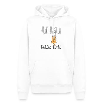 Katzastrophe versus Katastrophe - EAN Code - Männer Premium Bio Hoodie - Weiß - Vorne - Nico (187cm)