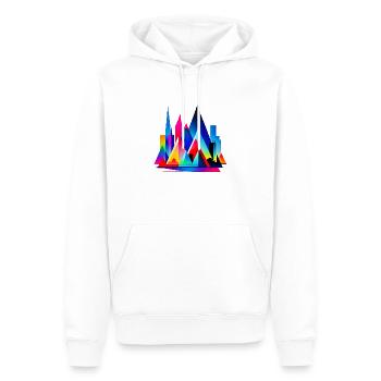 Stadt der Träume - Männer Premium Bio Hoodie - Weiß - Vorne - Nico (187cm)