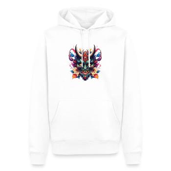 Hannya Mask III - Männer Premium Bio Hoodie - Weiß - Vorne - Nico (187cm)