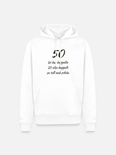 50 Geburtstag Hochzeit Golde Hochzeit - Männer Premium Bio Hoodie - Weiß