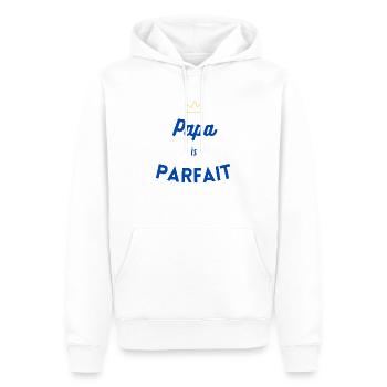 Papa is parfait - Sweat à capuche Premium bio Homme - blanc - Devant - Nico (187cm)