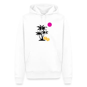 palme sunset - Männer Premium Bio Hoodie - Weiß - Vorne - Nico (187cm)