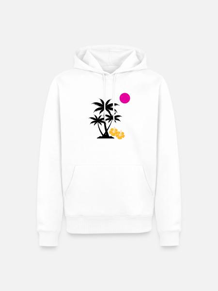 Palm Sunset - Men’s Premium Organic Hoodie - white