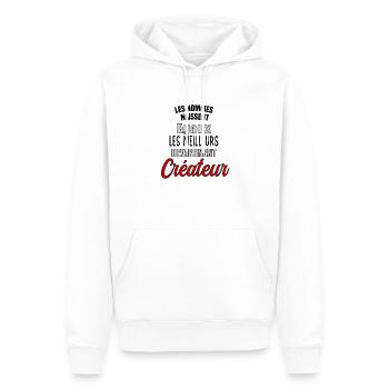 homme égaux les meilleurs deviennent Créateur - Sweat à capuche Premium bio Homme - blanc - Devant - Nico (187cm)