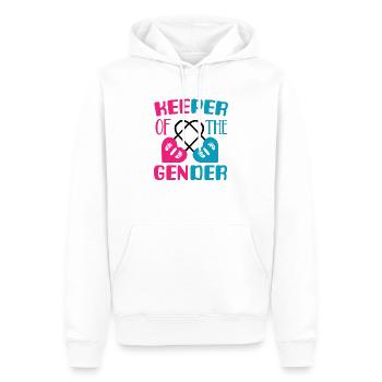 Keeper of the gender Baby announcement - Sweat à capuche Premium bio Homme - blanc - Devant - Nico (187cm)