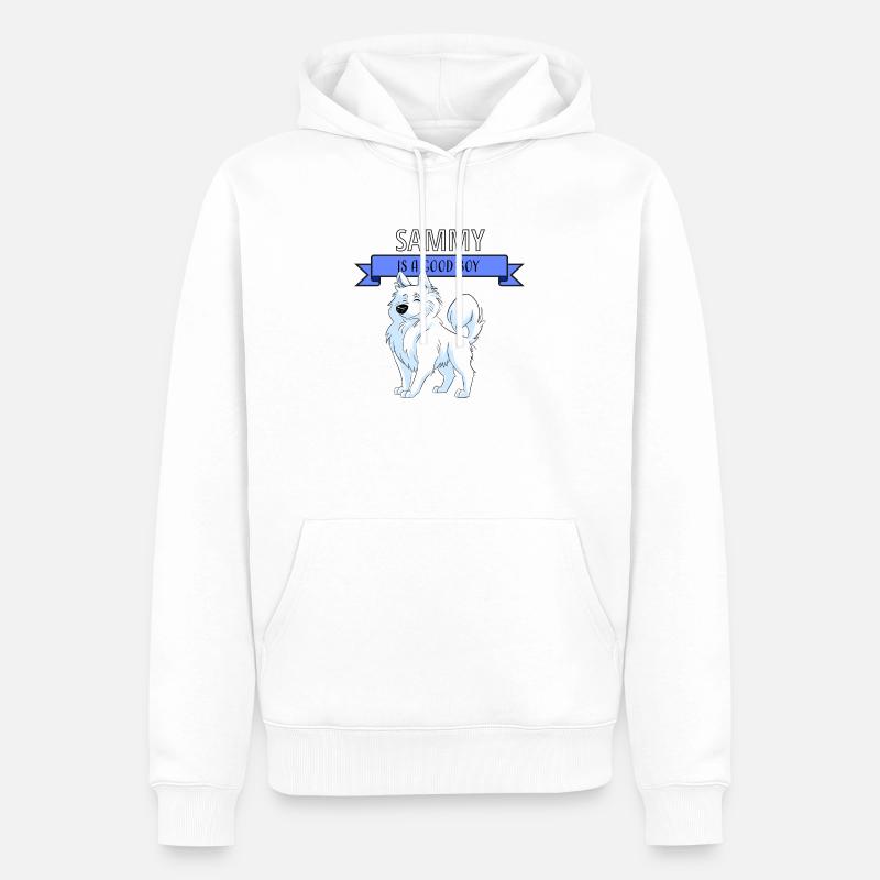 Doux Samoyède, Sammy est un bon garçon - Sweat à capuche Premium bio Homme - blanc